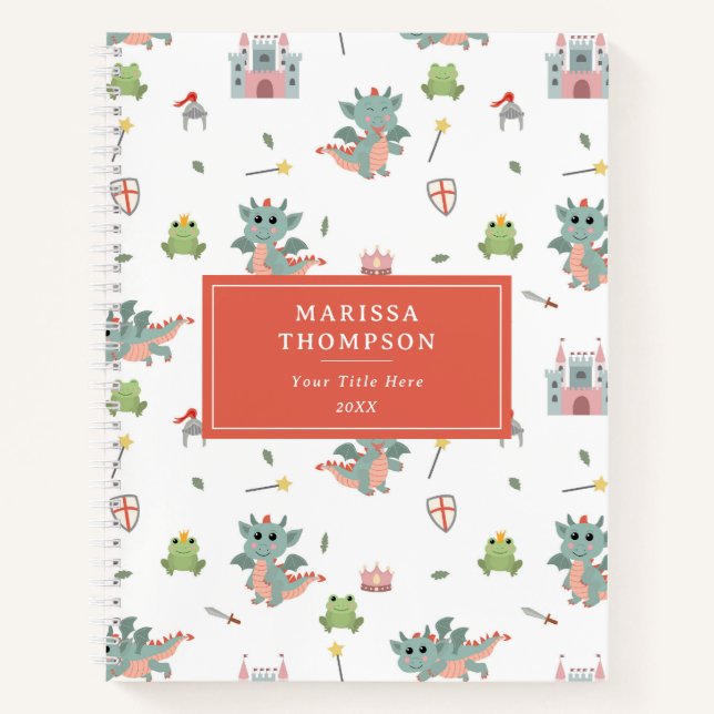 Carnet Chevaliers Dragons Château Médiéval Conte de Fées (Devant)