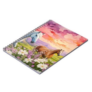 Carnet Chevaux blanc et rouge