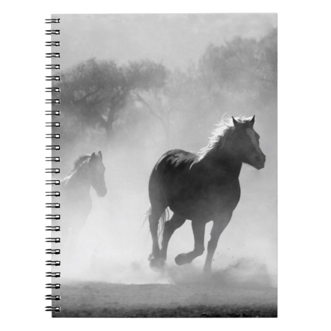 Carnet Chevaux de course noir et blanc Photo Artwork (Devant)
