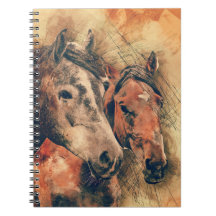 Chevaux Peinture d'aquarelle artistique