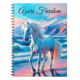 Carnet Chevaux sauvages colorés mustang paysage côtier