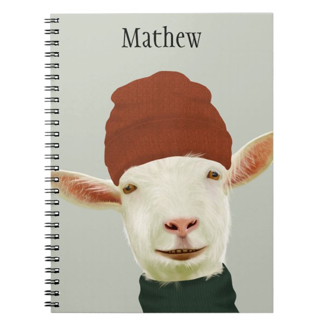Carnet Chèvre d'hiver très agréable avec Casquette Beanie (Devant)