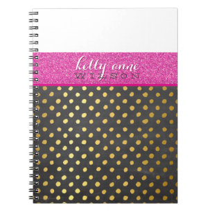 Carnet CHEVRON MOTIF or parties scintillant rose gris