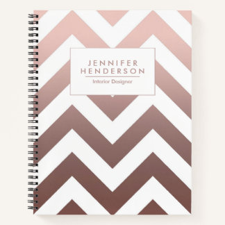 Carnet Chevrons roses en or