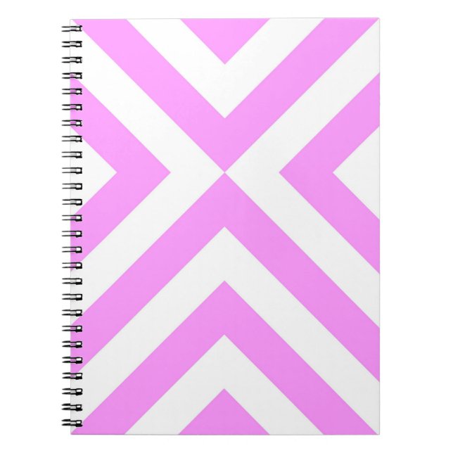 Carnet Chevrons roses et blancs (Devant)