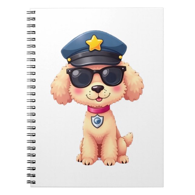 Carnet Chibi Anime Police Poodle Chien (Devant)
