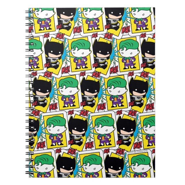 Carnet Chibi Joker et Batman Motif de cartes de jeu (Devant)