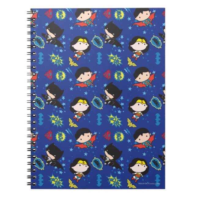 Carnet Chibi Wonder Woman, Superman et Batman Motif (Devant)