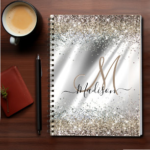 Carnet Chic argent or fausse parties scintillant monogram