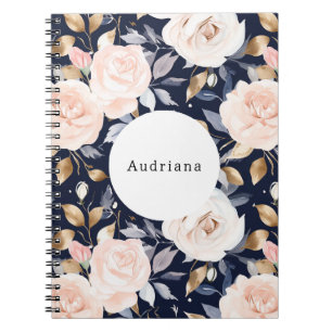 Carnet Chic bleu rose Abstrait floral