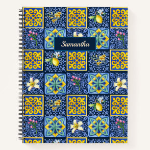 Carnet Chic Bleu turquoise Sicilien agrumes méditerranéen