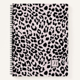 Carnet Chic Blush et Poster de animal noir avec Monogramm