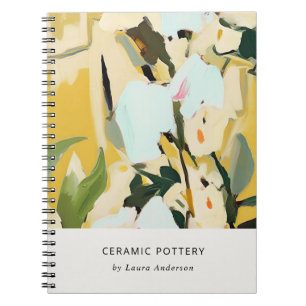 Carnet Chic Boho Coloré Ocre Jaune Peint Floral