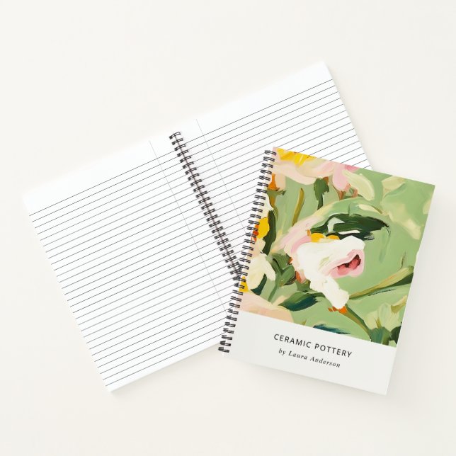 Carnet Chic Boho coloré vert rose rose rose floral (Intérieur)