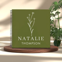 Chic Boho tendance Nom personnalisé Olive Green