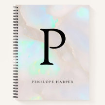 Chic de monogramme holographique opale iridescent