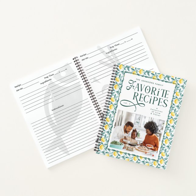 Carnet Chic Favorite Recipes Family Photo Lemons Citrus (Intérieur)