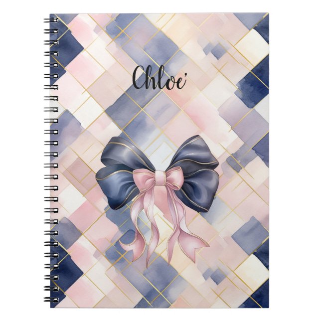 Carnet Chic French Blue Pink Bow (Devant)