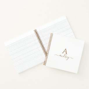 Carnet Chic Gold Elegant Signature Minimaliste Monogramme