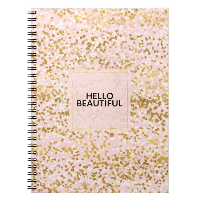 Carnet Chic Gold White Pink Confetti (Devant)