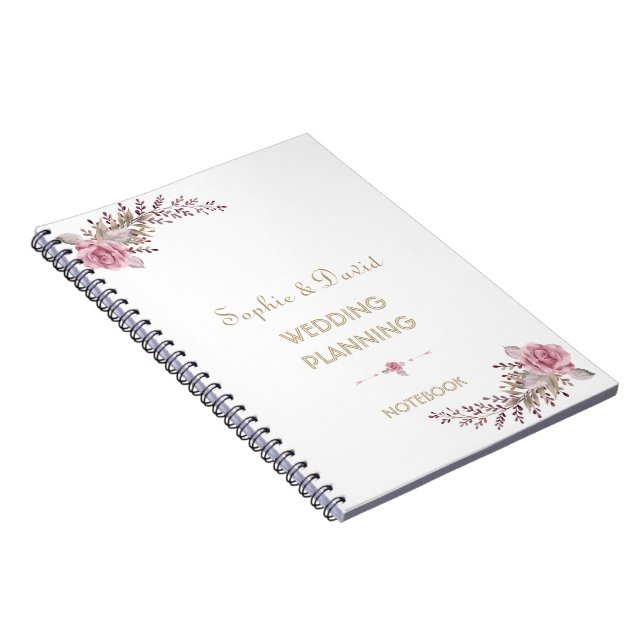 Carnet Chic Marsala Maroon Wedding planner Floral (Côté Droit)
