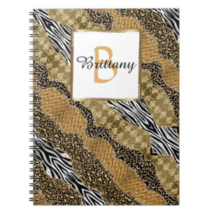 Carnet Chic Monogram Leopard Safari Parties scintillant o