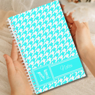 Carnet Chic Monogramme Turquoise Houndstooth Bullet
