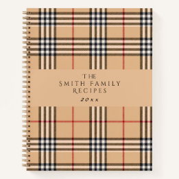 Carnet Chic Plaid Chaud Marron | Texte personnalisable po