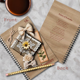 Carnet Chic Rétro Shabby et Rubans sur Souvenirs de Toile