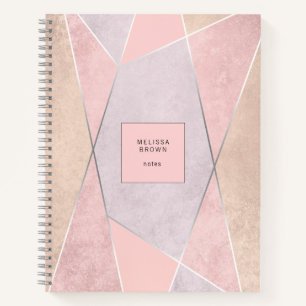 Carnet Chic Rose Gold Géométrique tendance moderne rose a