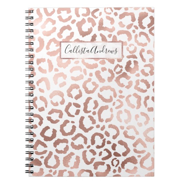 Carnet Chic Rose Gold Leopard Cheetah Poster de animal (Devant)