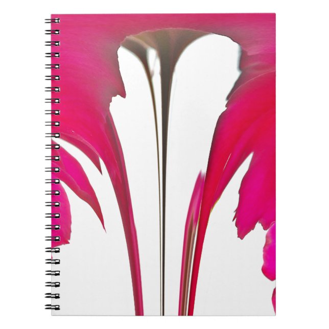 Carnet Chic rouge extraordinaire rose sous le ciel blanc. (Devant)