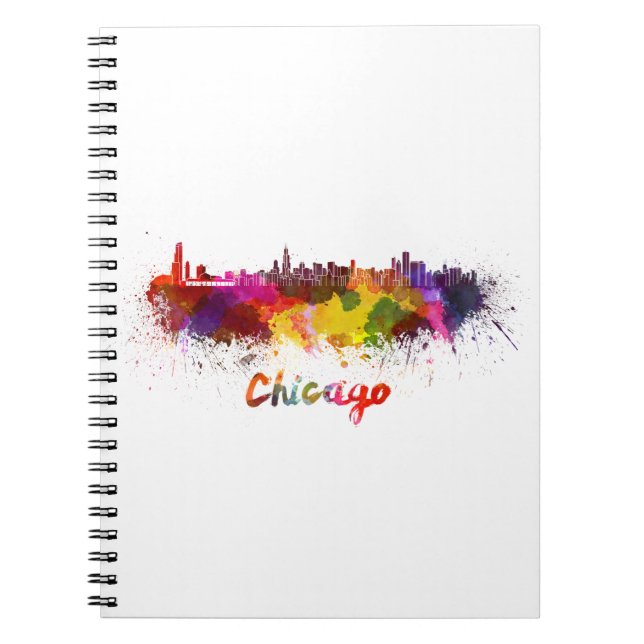 Carnet Chicago skyline in watercolor (Devant)