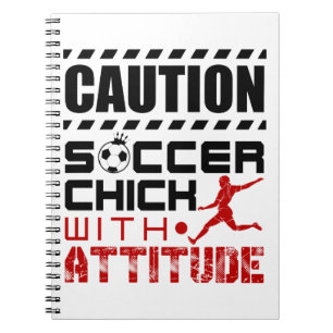 Carnet Chick de football avec l'attitude drôle Joueur Ado