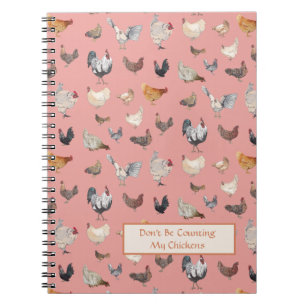 Carnet Chicken Happy pattern Pink