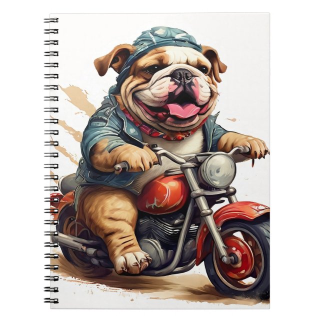 Carnet Chien à baleine à balai à vélo (Devant)