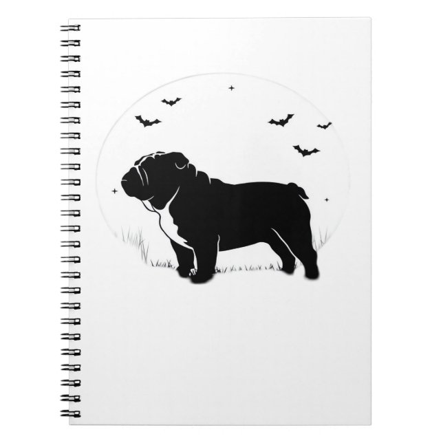 Carnet Chien à Chien - Halloween Moon Silhouette Ov (Devant)