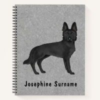Chien Berger Allemand Noir GSA et Texte Personnali