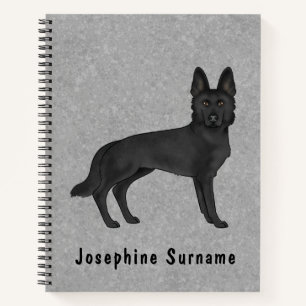 Carnet Chien Berger Allemand Noir GSA et Texte Personnali
