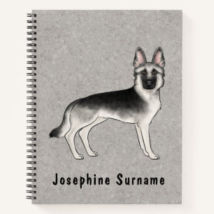 Carnet Chien Berger Allemand Silver Sable et texte person