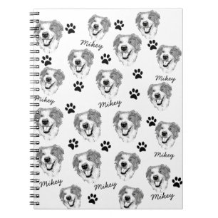 Carnet Chien berger australien Dessin personnalisé à la m