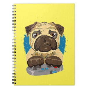 Carnet Chien Carlin mou Daddy Jouer à des jeux vidéo