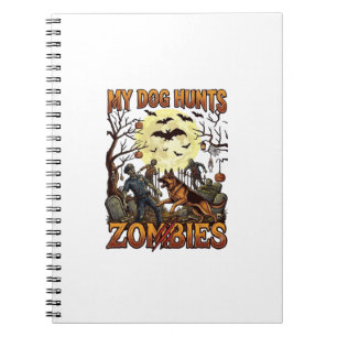 Carnet Chien chasse les zombies Halloween Berger allemand