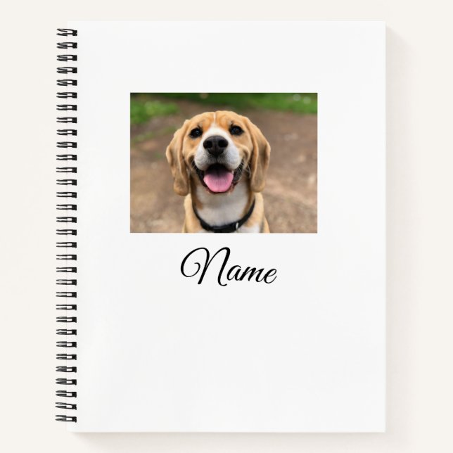 Carnet Chien chat photo ajouter le nom de l'animal de com (Devant)