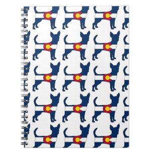 Carnet Chien chihuahua du drapeau du Colorado