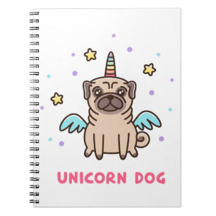 Carnet Chien d'arc-en-ciel de licorne