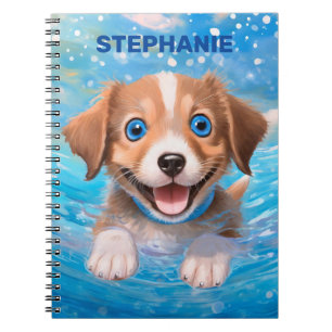 Carnet Chien de bain mignon Chien de natation Personnalis