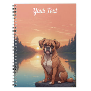 Carnet Chien de boxe par lac