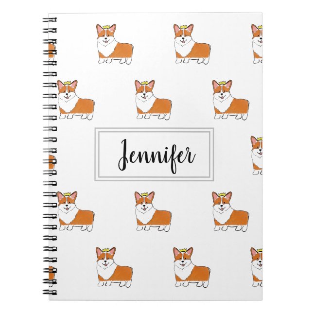 Carnet Chien de corgi royal personnalisé (Devant)