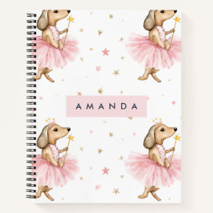 Carnet Chien de Dachshund fée magique personnalisé en ros
